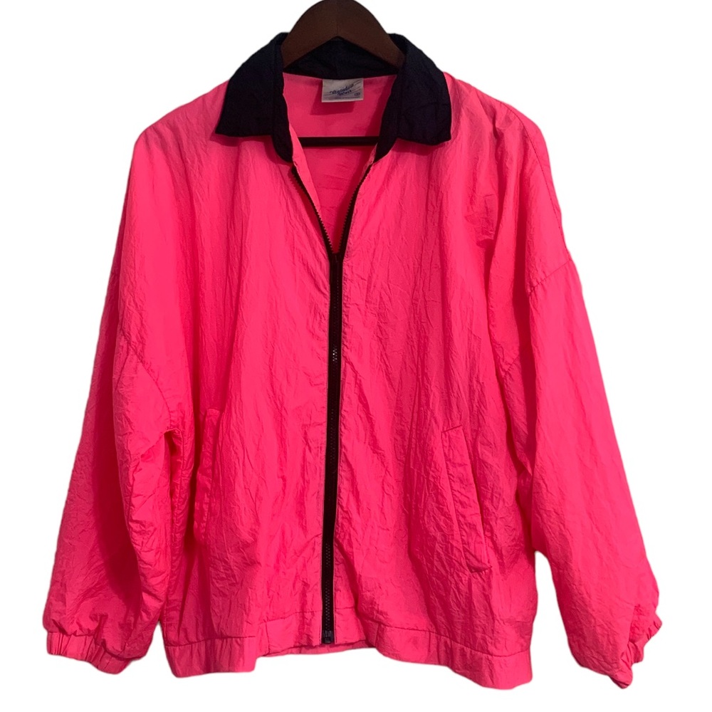 Rainbow West Vintage Retro 90’s Pink Barbie Windbreaker Size Small Oversized Y2K